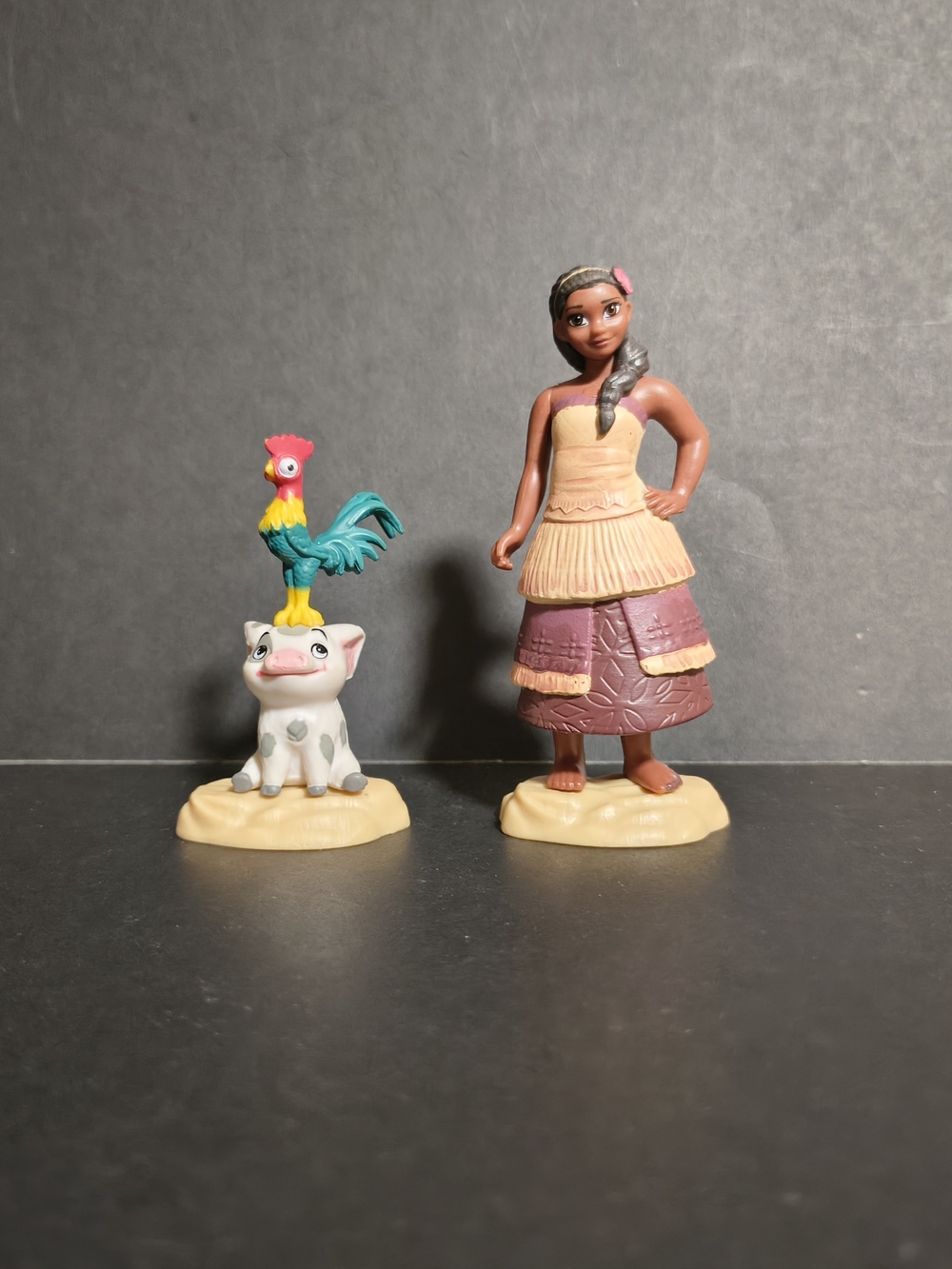 JAKKS Moana Pua Heihei Disney Moana Action Figure Set Approx 3.5" Cake Topper